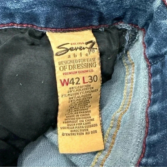 Seven7 Able Men's Slim Straight Denim Jeans Adaptive Pants Size 42W 30L 42x30 - Picture 5 of 9